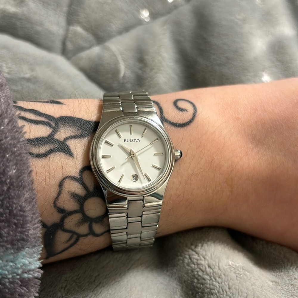 Bulova silver watch